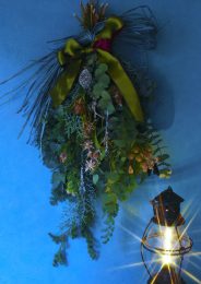 府中の花屋　フレッシュグリーンのスワッグ　クリスマス装飾　クリスマスのスワッグ